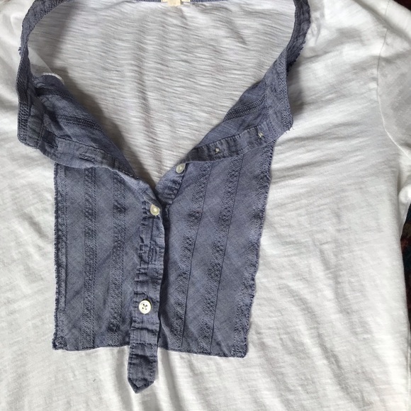 J.Crew top with woven blue cotton inset - Picture 2 of 2